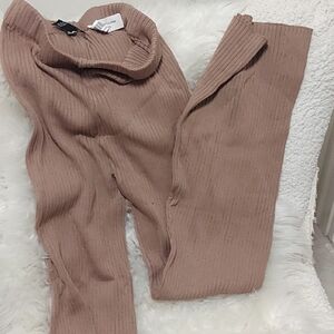 Forever 21 Ribbed Knit Pants - Brown